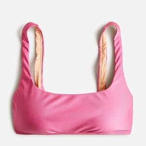 J.crew shiny square neck bikini top liquid berry size M.